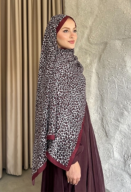SOFT PAMUK LEOPAR DESEN BORDO