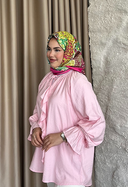 TWİLL İPEK EŞARP D1 PEMBE 