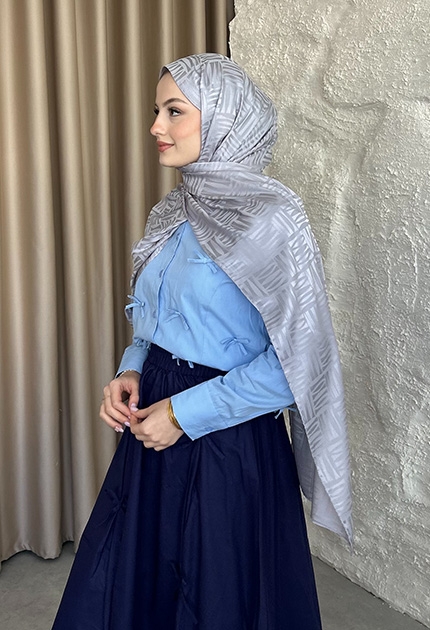 KİBRİT DESEN JAKAR ŞAL GRİ