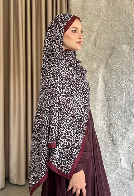 SOFT PAMUK LEOPAR DESEN BORDO