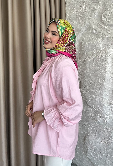 TWİLL İPEK EŞARP D1 PEMBE 