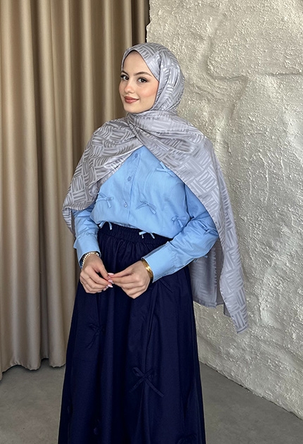 KİBRİT DESEN JAKAR ŞAL GRİ