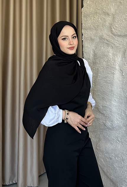 PAMUKLU MEDİNE İPEĞİ SİYAH