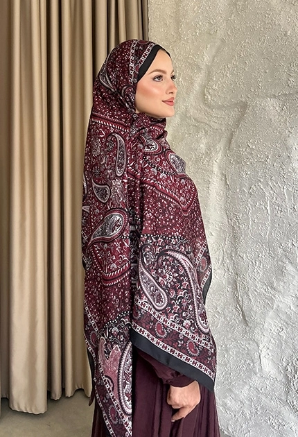 SOFT PAMUK ETNİK DESEN D4 BORDO