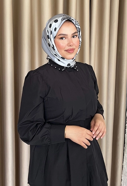 TWİLL İPEK EŞARP 4 KÖŞE SİYAH