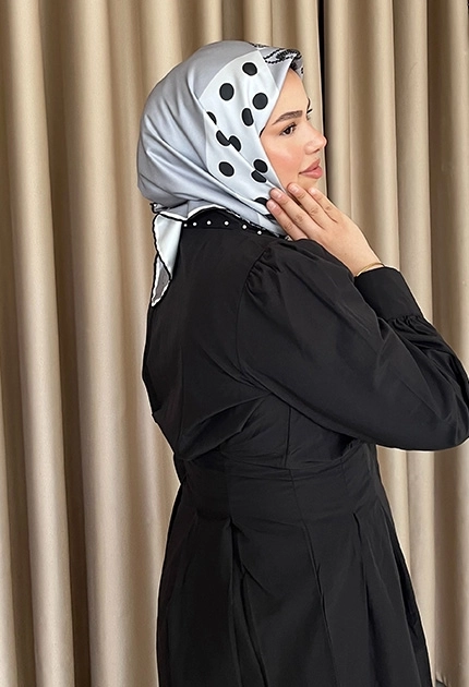 TWİLL İPEK EŞARP 4 KÖŞE SİYAH