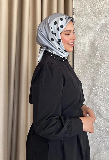 TWİLL İPEK EŞARP 4 KÖŞE SİYAH