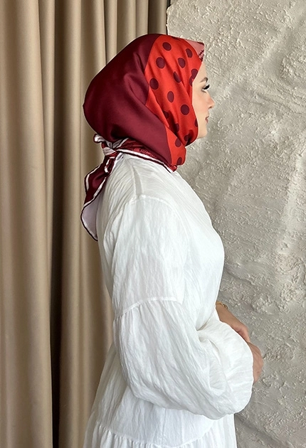 TWİLL İPEK EŞARP 4 KÖŞE BORDO