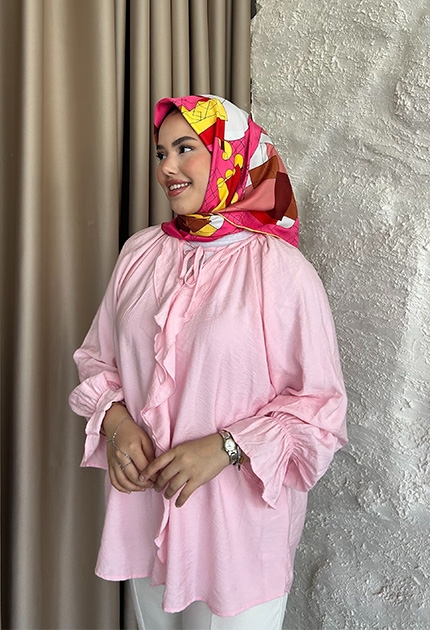 TWİLL İPEK EŞARP  D4 PEMBE 
