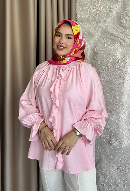 TWİLL İPEK EŞARP  D4 PEMBE 