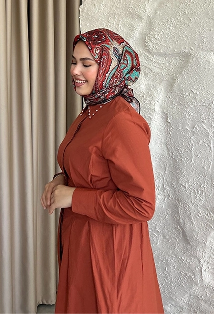 ETNİK DESEN EŞARP D1 KİREMİT