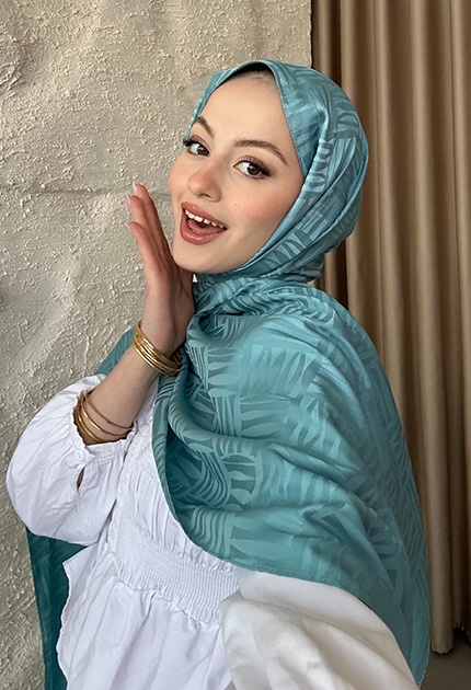 KİBRİT DESEN JAKAR ŞAL MAVİ