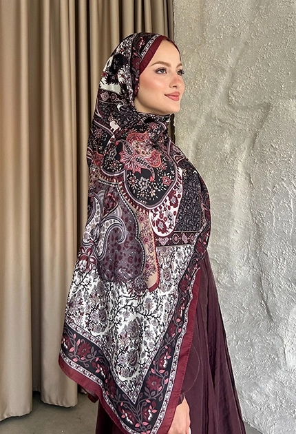 SOFT PAMUK ETNİK DESEN D5 BORDO & KREM