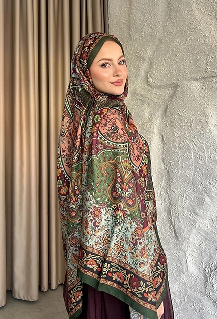 SOFT PAMUK ETNİK DESEN D5 YEŞİL
