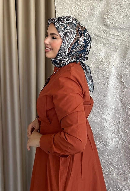 ETNİK DESEN EŞARP D1 İNDİGO & YEŞİL