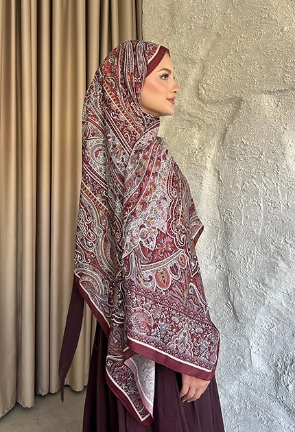 SOFT PAMUK ETNİK DESEN D3 BORDO