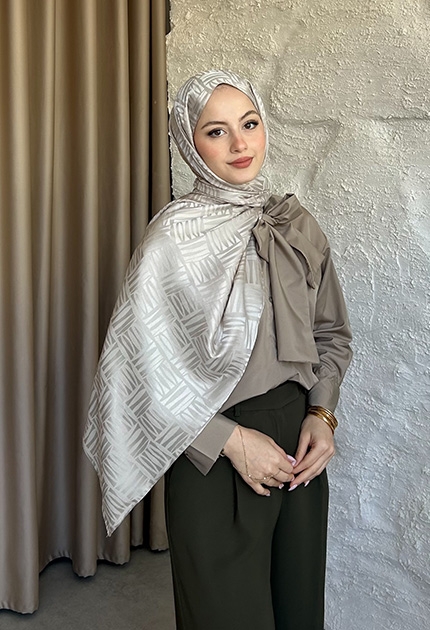 KİBRİT DESEN JAKAR ŞAL NATURAL BEJ
