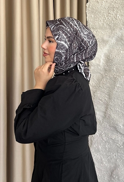 ETNİK DESEN EŞARP D2 SİYAH  