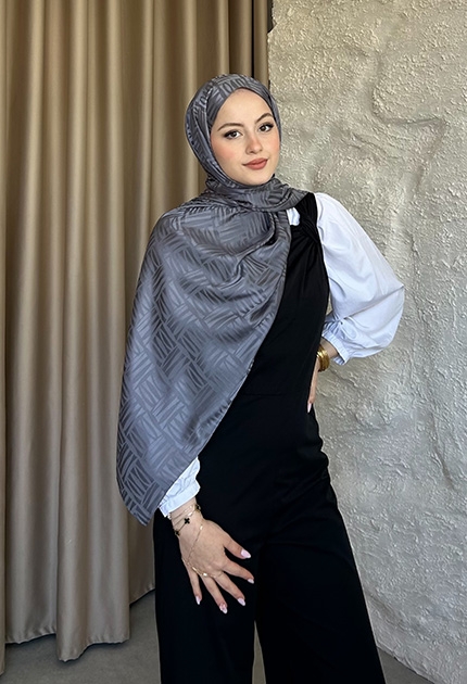 KİBRİT DESEN JAKAR ŞAL ANTRASİT
