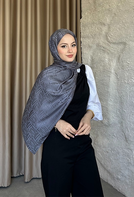 KİBRİT DESEN JAKAR ŞAL ANTRASİT