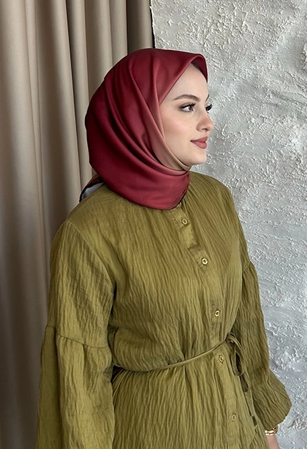 TWİLL İPEK EŞARP DEGRADE BORDO