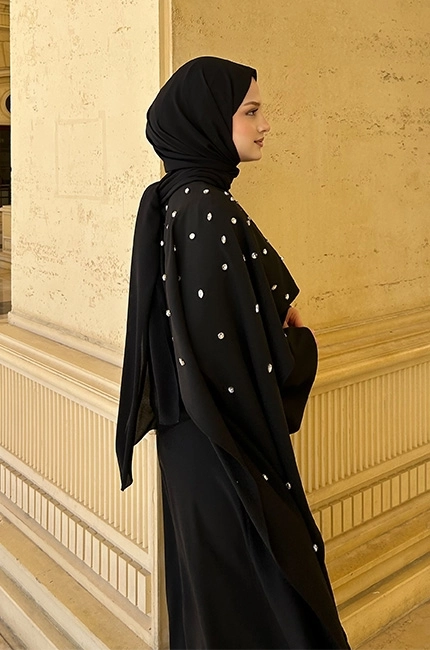 ABİYE ŞAL SİYAH (80X250 CM )