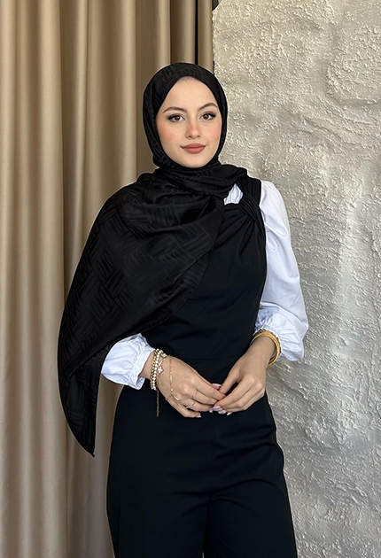 KİBRİT DESEN JAKAR ŞAL SİYAH