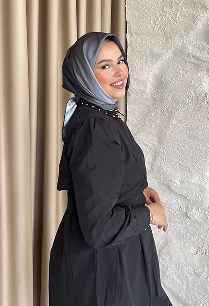 TWİLL İPEK EŞARP DEGRADE SİYAH