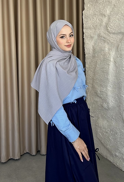 PAMUKLU MEDİNE İPEĞİ GRİ