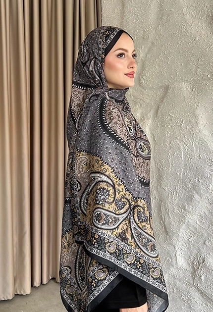 SOFT PAMUK ETNİK DESEN D4 SİYAH & KAHVE 