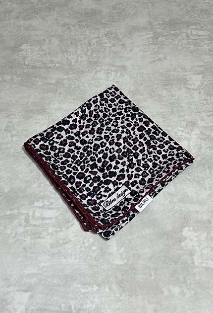 LEOPAR DESEN EŞARP BORDO