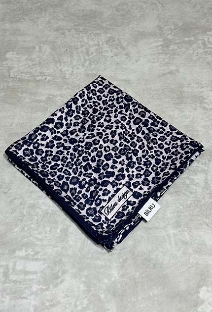 LEOPAR DESEN EŞARP LACİVERT 