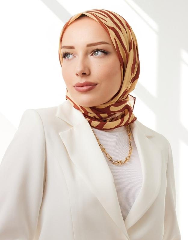ZEBRA DESEN EŞARP ÇİKOLATA