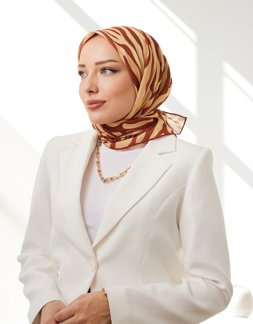 ZEBRA DESEN EŞARP ÇİKOLATA