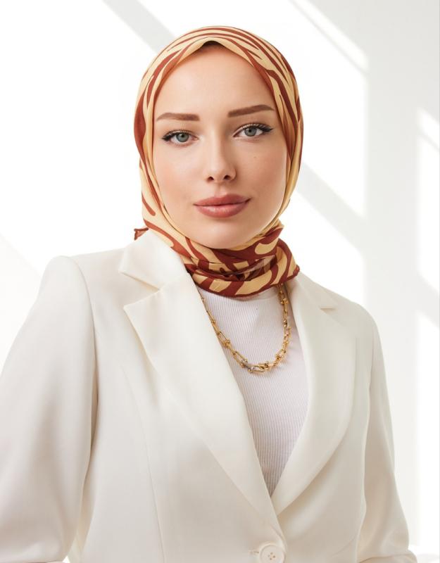 ZEBRA DESEN EŞARP ÇİKOLATA