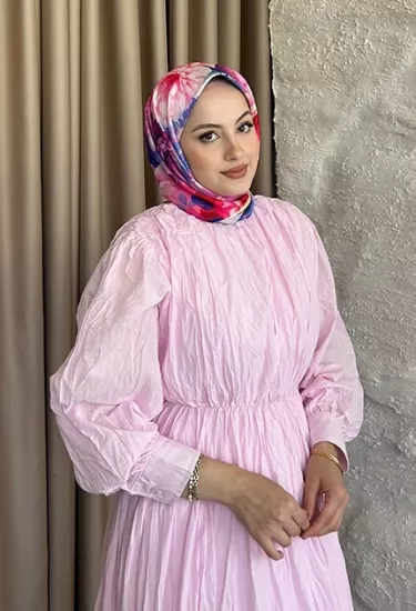 TWİLL İPEK EŞARP ÇİÇEK DESEN PEMBE 