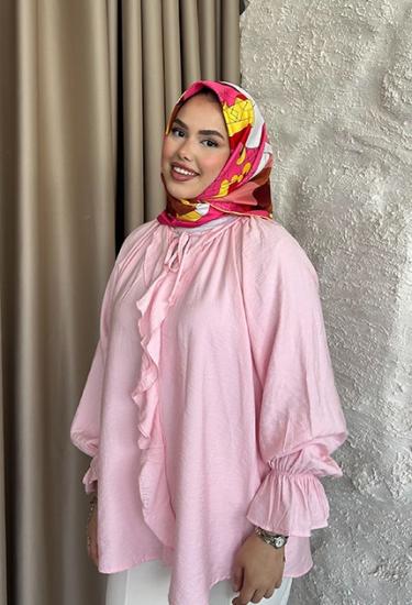 TWİLL İPEK EŞARP  D4 PEMBE 