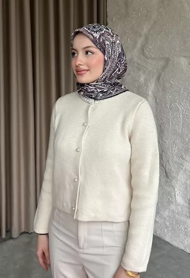 ETNİK DESEN EŞARP D1 LACİVERT & ERİK ÇÜRĞÜ