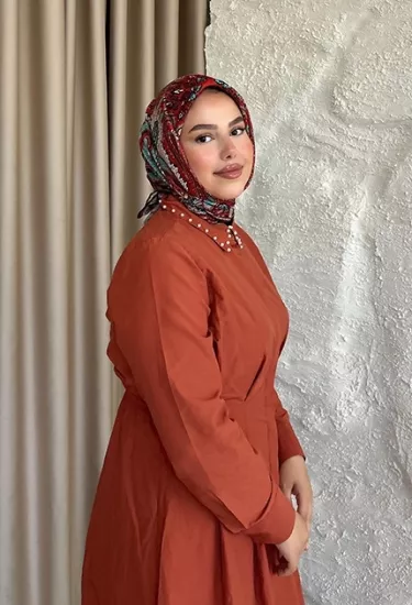 ETNİK DESEN EŞARP D1 KİREMİT