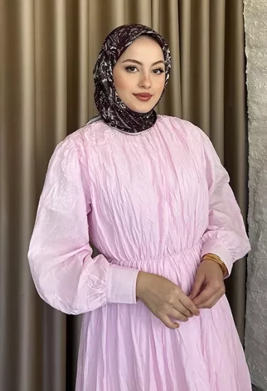  ETNİK DESEN EŞARP D2 PUDRA & BORDO 