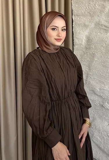 TWİLL İPEK EŞARP DEGRADE KOYU KAHVE 