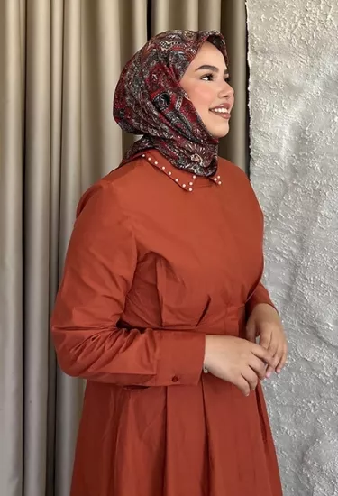  ETNİK DESEN EŞARP D2 KİREMİT