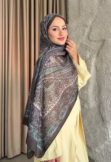 SOFT PAMUK ETNİK DESEN ŞAL SOFT YEŞİL